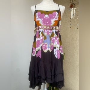 intimately free people strappy mini dress gold details